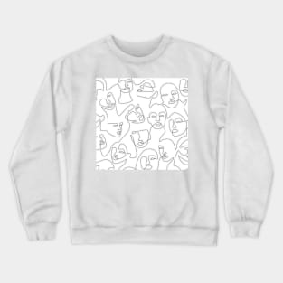 One Line Faces Crewneck Sweatshirt